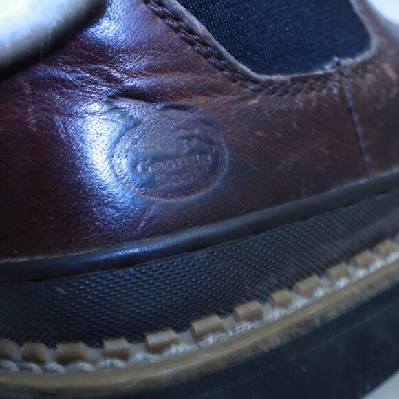 Georgia Romeo Kids Size 5M Brown Leather ROMEO Low Chelsea Pull On Work Boots - Picture 12 of 16